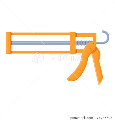 Plastic silicone caulk gun icon, cartoon style 76783697