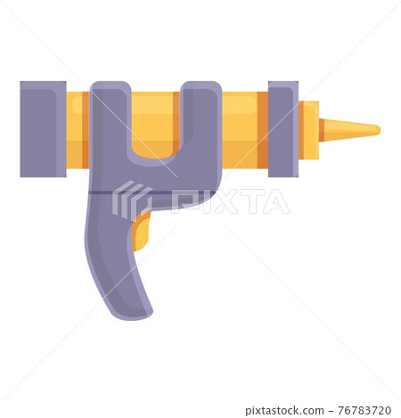 Cylinder silicone caulk gun icon, cartoon style 76783720