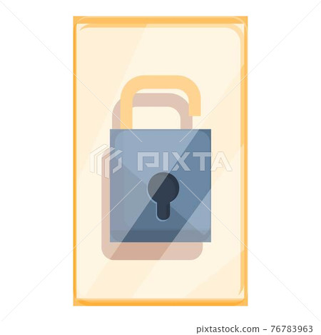 Smartphone password protection icon, cartoon style 76783963