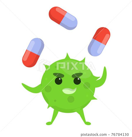 Parasite antibiotic resistance icon, cartoon style Parasite antibiotic resistance icon, cartoon style 76784130