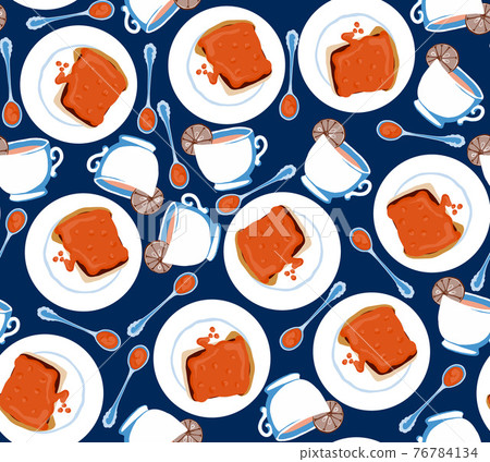 Tea party pattern for backdrop, template, cover page design , fabric, textile Tea party pattern for backdrop, template, cover page design , fabric, textile 76784134