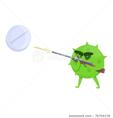 Monster antibiotic resistance icon, cartoon style 76784136