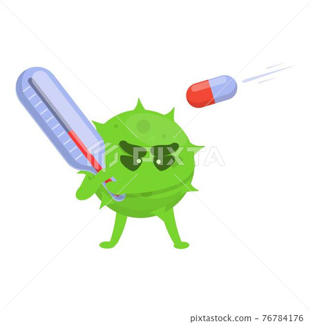 Temperature antibiotic resistance icon, cartoon style Temperature antibiotic resistance icon, cartoon style 76784176