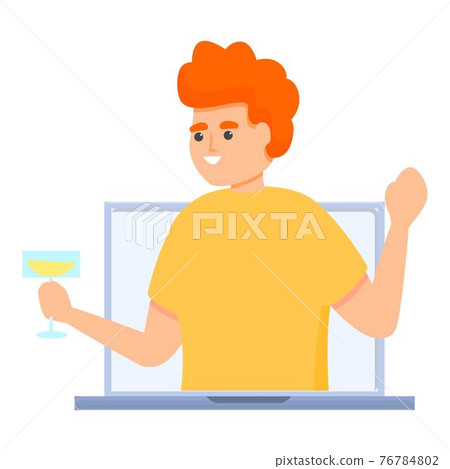 Virtual online party icon, cartoon style Virtual online party icon, cartoon style 76784802