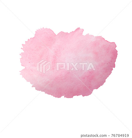 Watercolor in pink tones spot in form of cloud isolated on white. Color background or mockup, template, label. Watercolor in pink tones spot in form of cloud isolated on white. Color background or mockup, template, label. 76784919