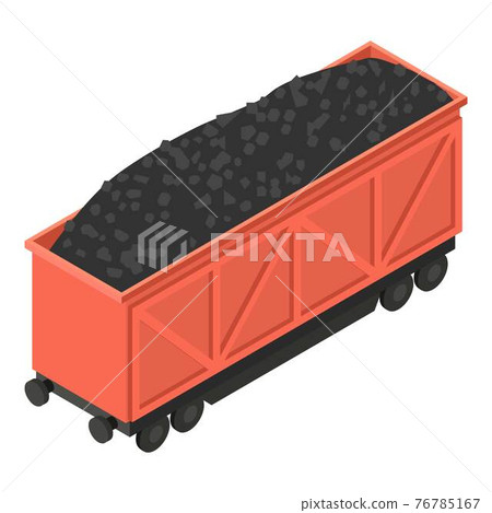 Coal full wagon icon, isometric style 76785167