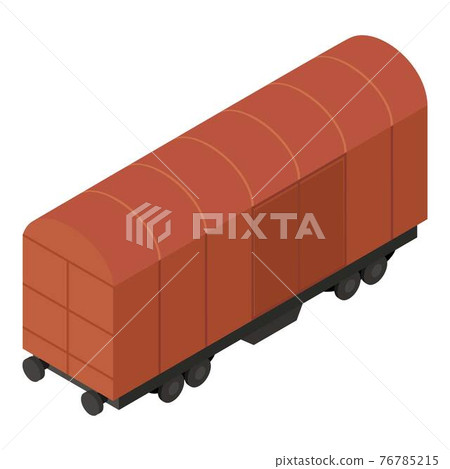 Train wagon icon, isometric style Train wagon icon, isometric style 76785215
