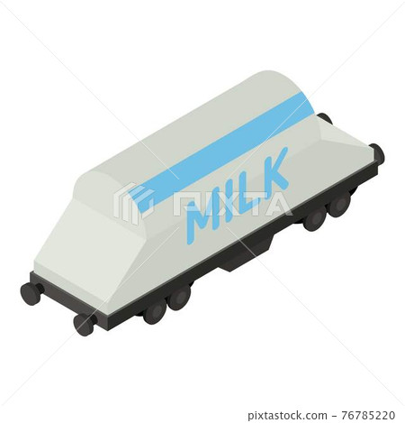Milk train wagon icon, isometric style Milk train wagon icon, isometric style 76785220
