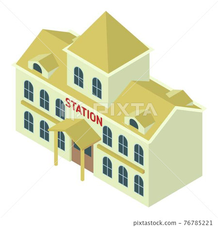 Public railway station icon, isometric style Public railway station icon, isometric style 76785221