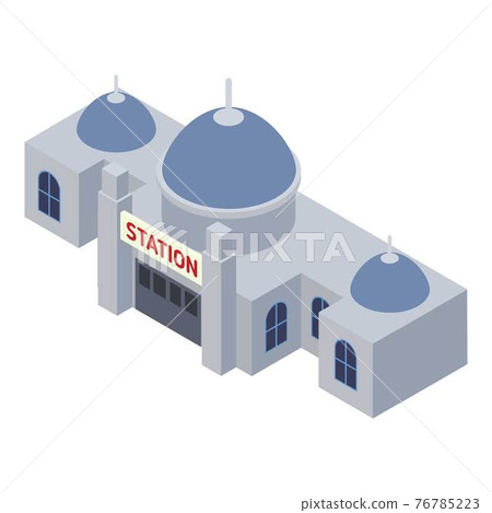 Architecture railway station icon, isometric style 76785223