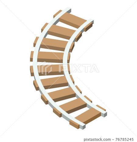 Railway curve icon, isometric style Railway curve icon, isometric style 76785245