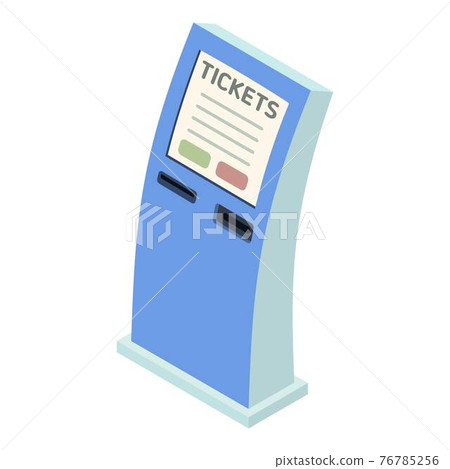 Railway online tickets icon, isometric style Railway online tickets icon, isometric style 76785256
