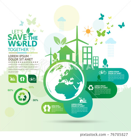 Ecology and environment conservation creative... - Stock Illustration ...