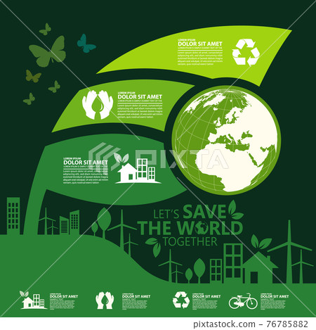 Ecology and environment conservation creative idea concept design 76785882