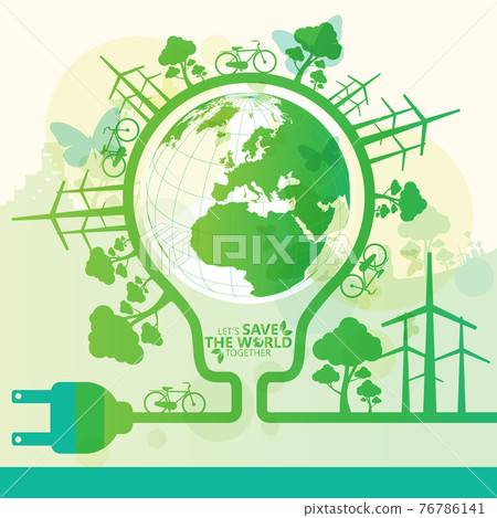 Ecology and environment conservation creative idea concept design 76786141