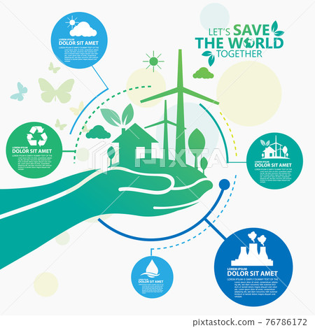 Ecology and environment conservation creative... - Stock Illustration ...