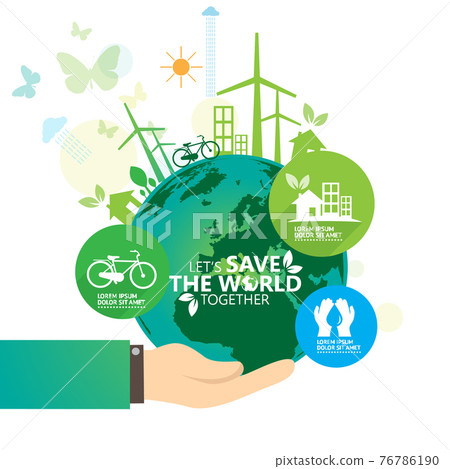 Ecology and environment conservation creative... - Stock Illustration ...