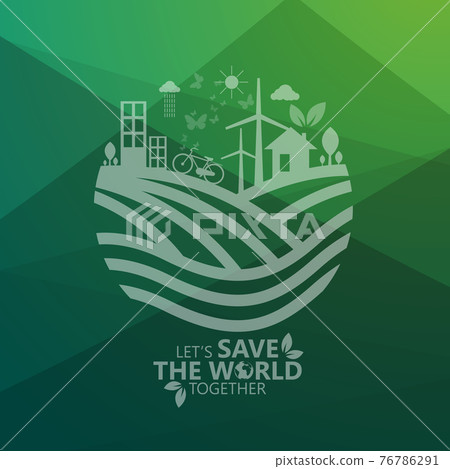 Ecology and environment conservation creative idea concept design 76786291