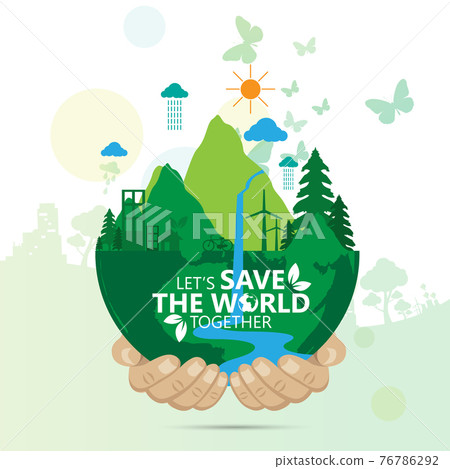 Ecology and environment conservation creative idea concept design 76786292