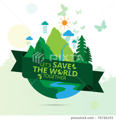Ecology and environment conservation creative idea concept design 76786293