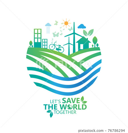 Ecology and environment conservation creative idea concept design 76786294