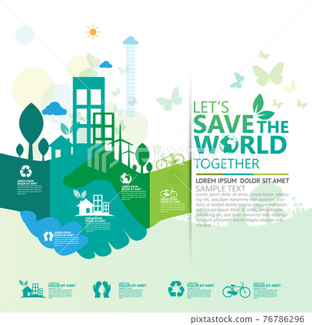 Ecology and environment conservation creative idea concept design 76786296