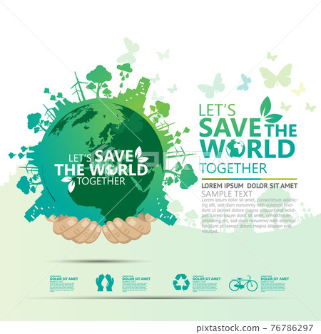 Ecology and environment conservation creative idea concept design 76786297
