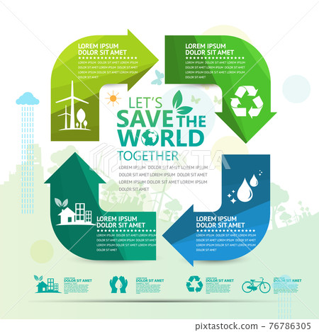 Ecology and environment conservation creative... - Stock Illustration ...