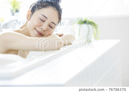 Female bath time Female bath time 76786378