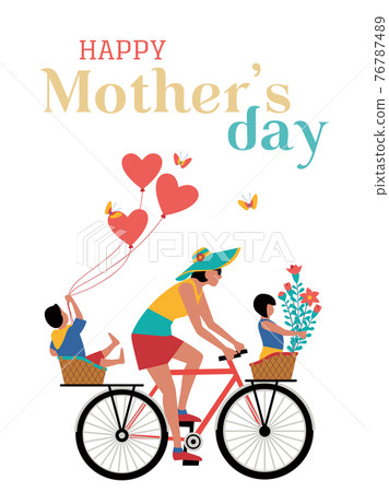 Happy Mothers Day Holiday vector greeting card 76787489