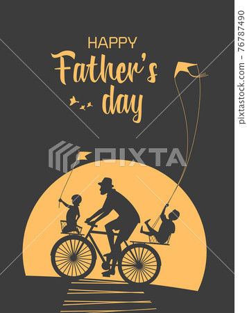 Happy Fathers Day Holiday vector greeting card Happy Fathers Day Holiday vector greeting card 76787490