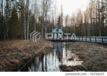 The source of the great Russian river Volga. The river is 3690 km long. The source of the great Russian river Volga. The river is 3690 km long. 76788205