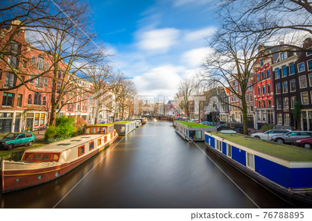 Amsterdam, Netherlands historic canals 76788895