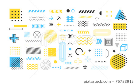 Set Of Geometric Shapes. Abstract design elements Set Of Geometric Shapes. Abstract design elements 76788912