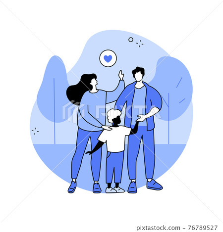 Caring adoptive fathers abstract concept vector illustration. Caring adoptive fathers abstract concept vector illustration. 76789527