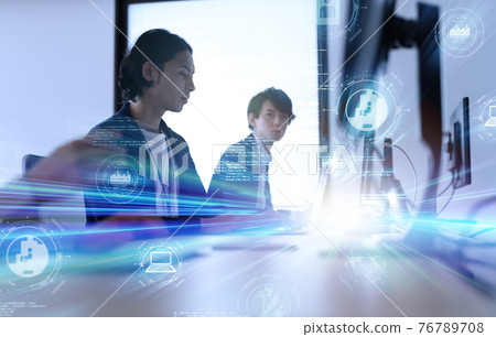 Business person working at a company Business person working at a company 76789708