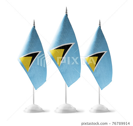 Small national flags of the Saint Lucia on a white background Small national flags of the Saint Lucia on a white background 76789914