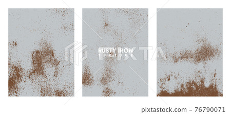 Rusty iron texture set. Rust and dirt overlay black and white texture. 76790071
