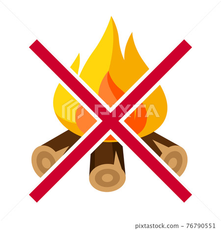 Illustration of no bonfire. Firefighting item. Adversting icon for industry and business. Illustration of no bonfire. Firefighting item. Adversting icon for industry and business. 76790551