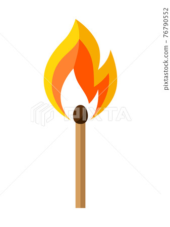 Illustration of burning match. Firefighting item. Adversting icon for industry and business. Illustration of burning match. Firefighting item. Adversting icon for industry and business. 76790552