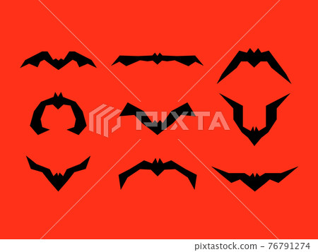 Set of different bats isolated on red vector illustration 76791274
