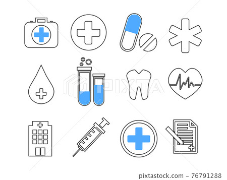 Set vector line icons, sign in flat design medicine, pharmacology, oncology, blood count, medical ethics with elements for mobile concepts and web app. Collection modern infographic logo or pictogram. Set vector line icons, sign in flat design medicine, pharmacology, oncology, blood count, medical ethics with elements for mobile concepts and web app. Collection modern infographic logo or pictogram. 76791288