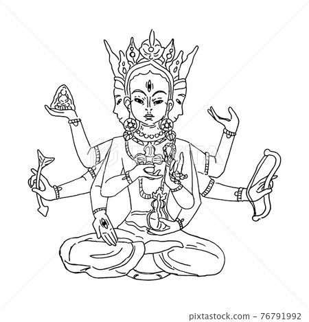 Vector illustration of Buddha, meditation and yoga Vector illustration of Buddha, meditation and yoga 76791992