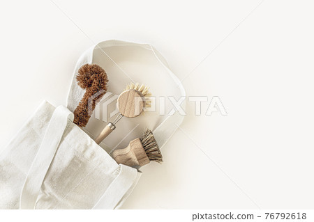 Zero waste kitchen cleaning concept. Eco friendly natural cleaning tools. 76792618