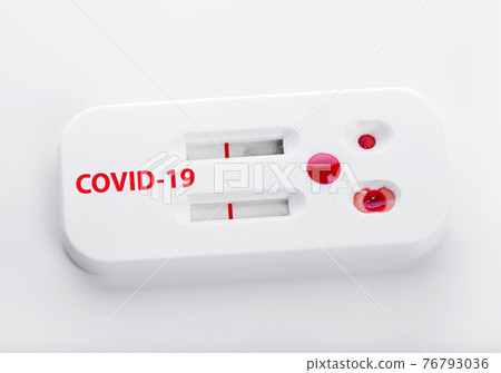 Covid-19 Blood testing kit on white 76793036