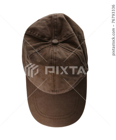 Brown Hat in a top view isolated on white. Brown Hat in a top view isolated on white. 76793336
