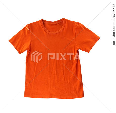 Orange t-shirt isolated on white. Orange t-shirt isolated on white. 76793342
