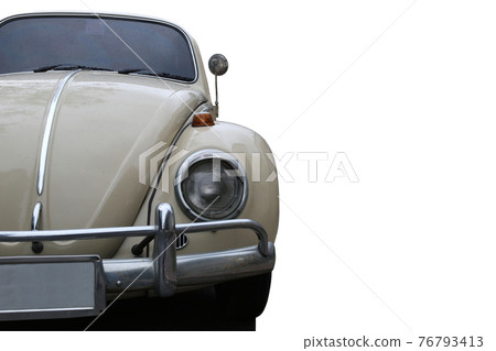 Old cars in partial view isolated on white. 76793413