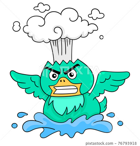 the green bird was having an angry face hot head exploded, doodle icon image kawaii the green bird was having an angry face hot head exploded, doodle icon image kawaii 76793918