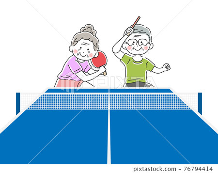 Illustration of mixed doubles of table tennis Illustration of mixed doubles of table tennis 76794414